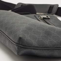 Pre Owned Gucci Dark Grey GG Supreme Canvas Messenger Bag