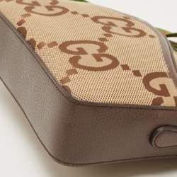 Gucci Ebony/Light Brown Jumbo GG Canvas Messenger Bag