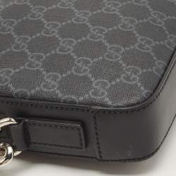 Gucci Black/Grey GG Supreme Canvas Wristlet Pouch