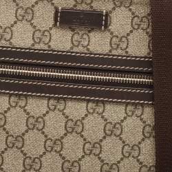 Gucci Beige/Brown GG Supreme Canvas and Leather Messenger Bag