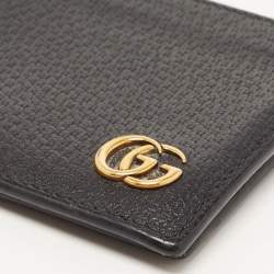 Pre Owned Gucci Black Leather GG Marmont Bifold Wallet