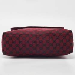 Gucci Red/Black GG Canvas and Leather Messenger Bag