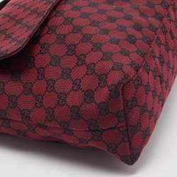 Gucci Red/Black GG Canvas and Leather Messenger Bag