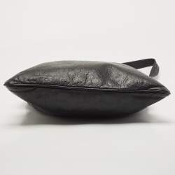 Gucci Black Guccissima Leather Slim Messenger Bag