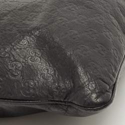 Gucci Black Guccissima Leather Slim Messenger Bag