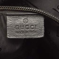 Gucci Black Guccissima Leather Slim Messenger Bag