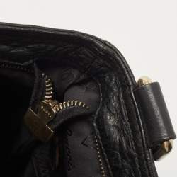 Gucci Black Guccissima Leather Slim Messenger Bag