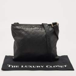Gucci Black Guccissima Leather Slim Messenger Bag