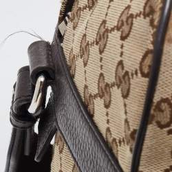 Gucci Brown/Beige GG Canvas and Leather Duffel Weekender Bag