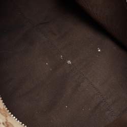 Gucci Brown/Beige GG Canvas and Leather Duffel Weekender Bag