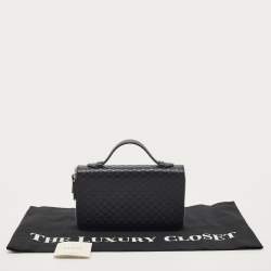 Gucci Navy Blue Guccissima Leather Double Zip Travel Document Pouch