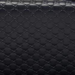 Gucci Navy Blue Guccissima Leather Double Zip Travel Document Pouch