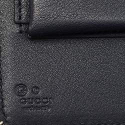 Gucci Navy Blue Guccissima Leather Double Zip Travel Document Pouch
