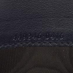 Gucci Navy Blue Guccissima Leather Double Zip Travel Document Pouch