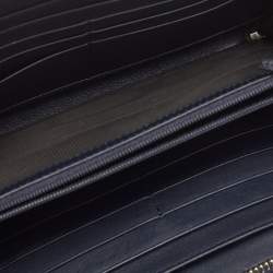 Gucci Navy Blue Guccissima Leather Double Zip Travel Document Pouch