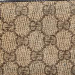 Gucci Beige/Black GG Supreme Canvas and Leather Bifold Wallet