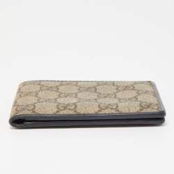 Gucci Beige/Black GG Supreme Canvas and Leather Bifold Wallet