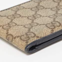 Gucci Beige/Black GG Supreme Canvas and Leather Bifold Wallet