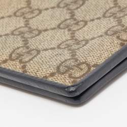 Gucci Beige/Black GG Supreme Canvas and Leather Bifold Wallet