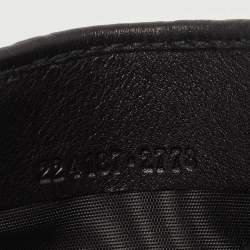 Pre Owned Gucci Black Guccissima Leather Web Money Clip Bi-Fold Wallet