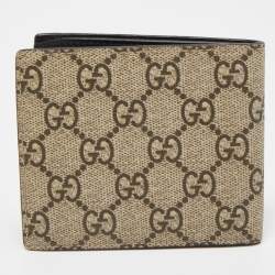 Gucci Beige GG Supreme Canvas Tiger Print Bifold Wallet