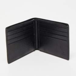 Gucci Black Leather Kingsnake Print Bifold Wallet
