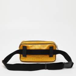 Gucci Yellow/Black GG Nylon and Leather Off the Grid Belt Bag