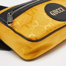 Gucci Yellow/Black GG Nylon and Leather Off the Grid Belt Bag