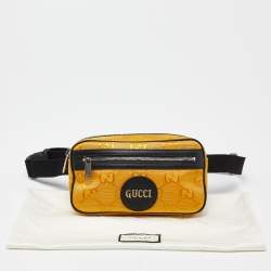 Gucci Yellow/Black GG Nylon and Leather Off the Grid Belt Bag