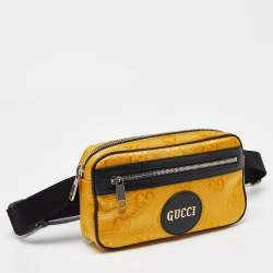 Gucci Yellow/Black GG Nylon and Leather Off the Grid Belt Bag