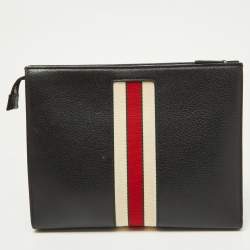 Gucci Black Leather Zip Pouch