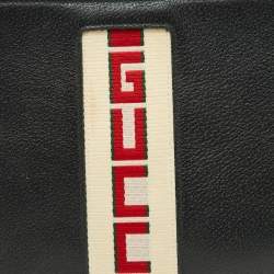 Gucci Black Leather Zip Pouch