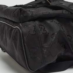 Pre Owned Gucci Black GG Nylon and Leather Off the Grid Backpack