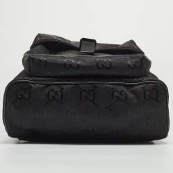 Pre Owned Gucci Black GG Nylon and Leather Off the Grid Backpack