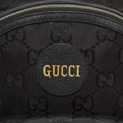 Pre Owned Gucci Black GG Nylon and Leather Off the Grid Backpack