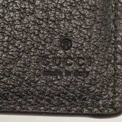 Gucci Black Leather Bee Star Bifold Wallet