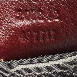 Pre Owned Gucci Burgundy Leather Double Pocket Messenger Bag