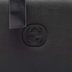 Gucci Black Coated Canvas Interlocking G Trolley Luggage