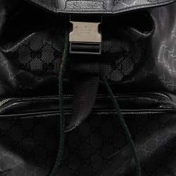 Gucci Black GG Imprime Canvas and Leather Backpack