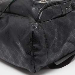 Gucci Black GG Imprime Canvas and Leather Backpack