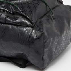 Gucci Black GG Imprime Canvas and Leather Backpack