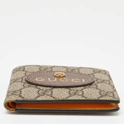 Gucci Beige GG Supreme Canvas and Leather Bifold Wallet