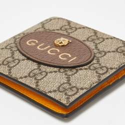 Gucci Beige GG Supreme Canvas and Leather Bifold Wallet