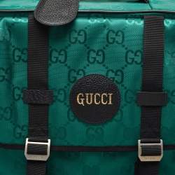 Gucci Green/Black GG Nylon and Leather Small Off The Grid Trolley