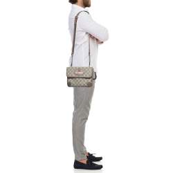 Gucci Beige GG Supreme Canvas and Leather Small Neo Vintage Messenger Bag