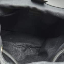 Gucci Black/Grey GG Supreme Canvas And Leather Drawstring Backpack