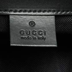 Gucci Black/Grey GG Supreme Canvas And Leather Drawstring Backpack
