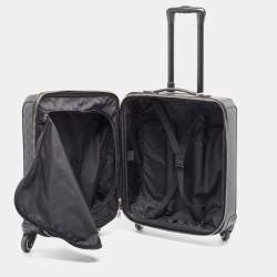 Gucci Black GG Supreme Canvas and Leather Carry On Suitcase