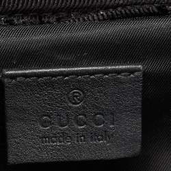 Gucci Black GG Supreme Canvas and Leather Carry On Suitcase