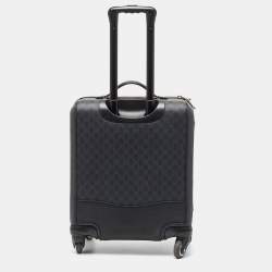 Gucci Black GG Supreme Canvas and Leather Carry On Suitcase